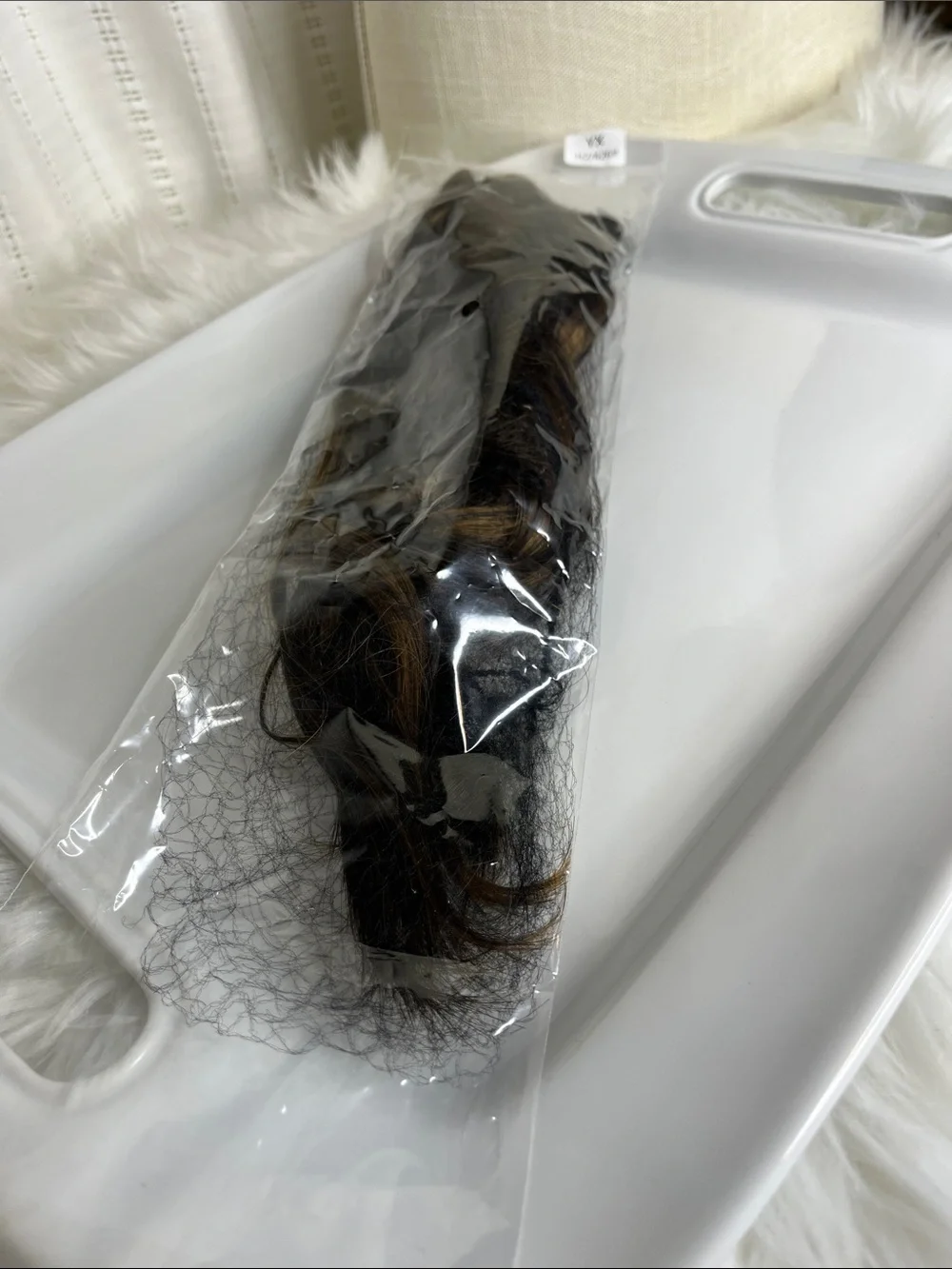 Natural Brown Clip-In Hair Extension with Blonde Highlights
